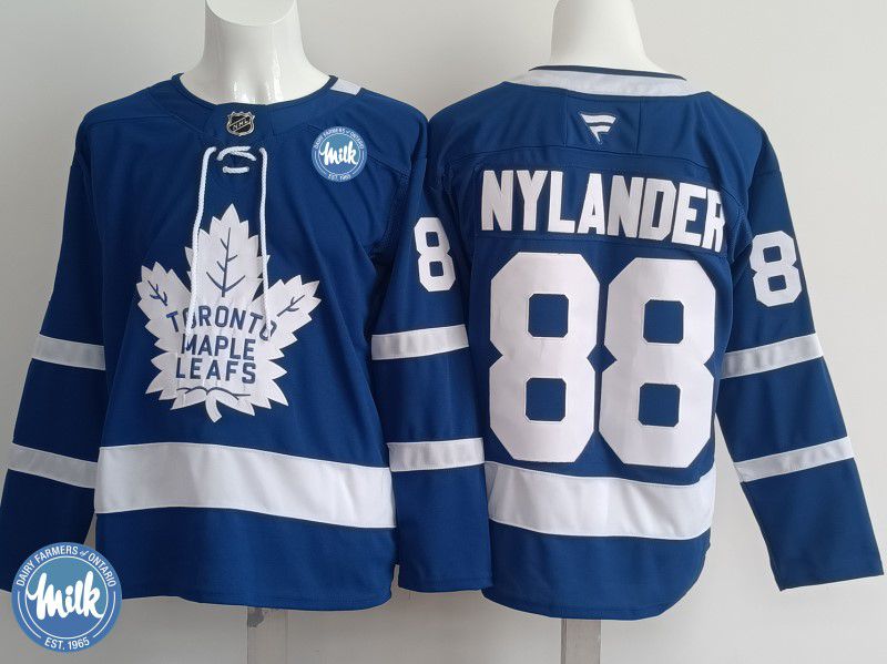 Men 2025 Toronto Maple Leafs #88 Nylander Blue Fanatics Home Premium NHL Jersey style 3